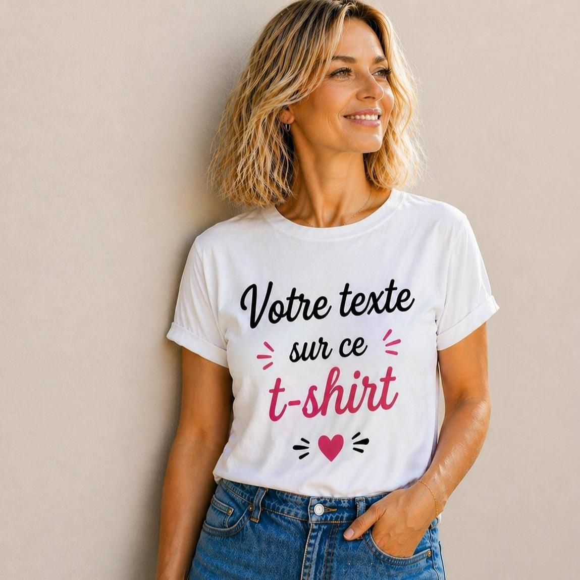 T-shirt personnalisé avec votre texte. EVG EVJF mariage fiançailles – Cadeau femme DIY - tshirt apéro annonce de grossesse