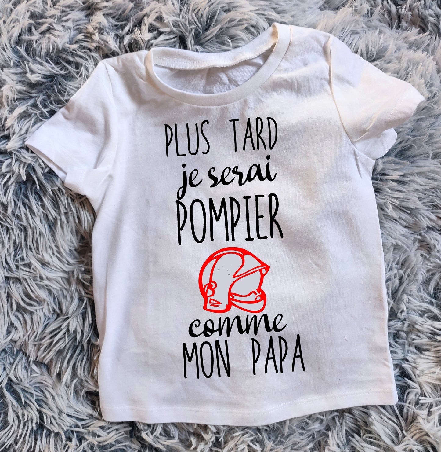 Body bébé Plus tard je serai pompier comme papa, casque de pompier, personnalisé avec prénom, annonce de grossesse