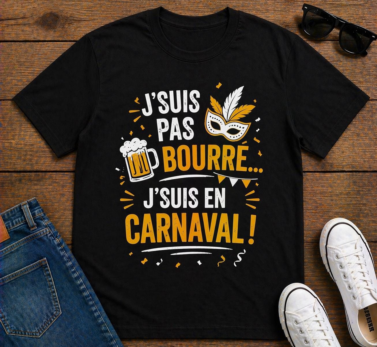 T-shirt Carnaval de Dunkerque– Jean Bart– Tee shirt beauf drôle – Cadeau homme humour alcool - tshirt apéro fête cadeau- carnavaleux marrant