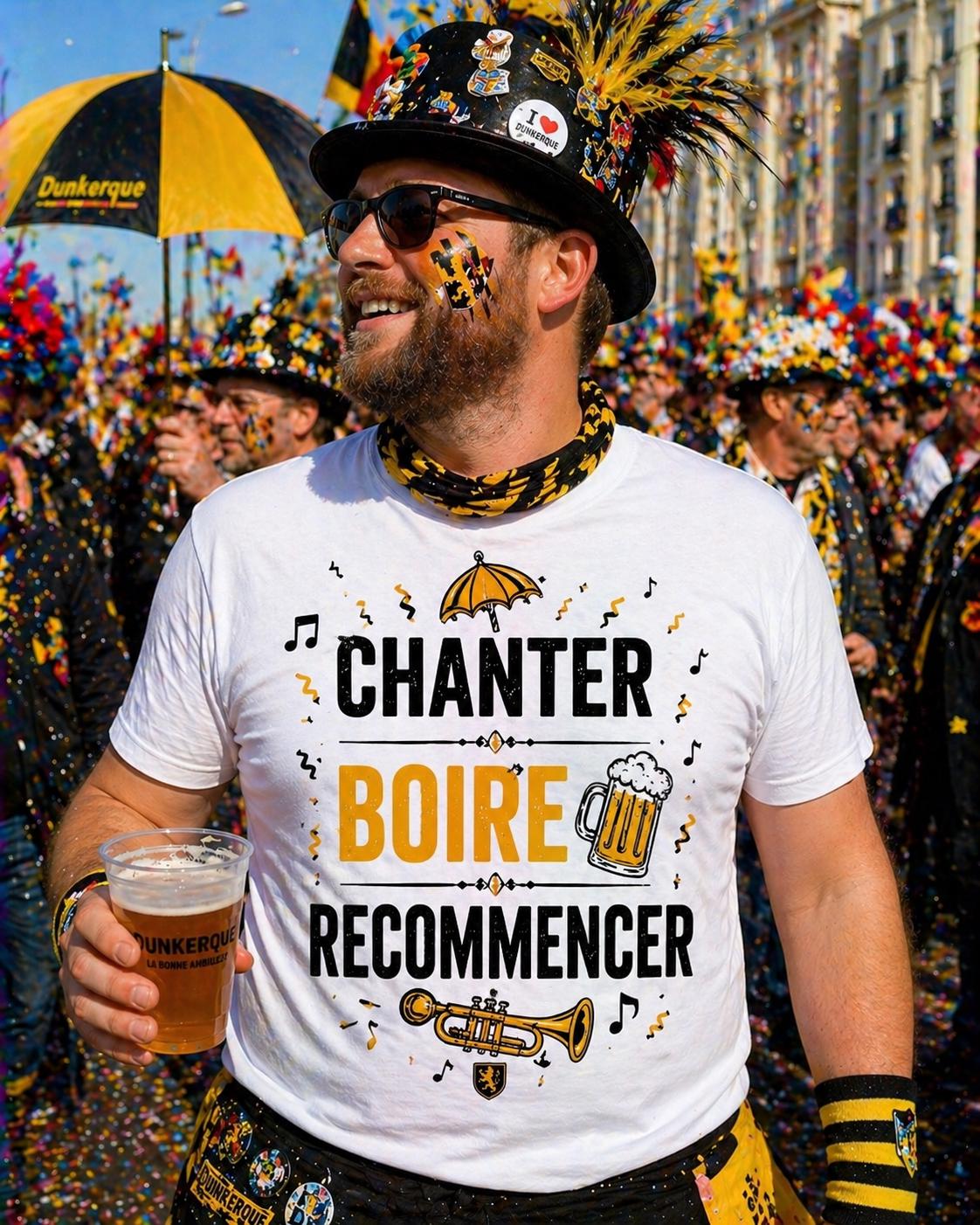 T-shirt Carnaval de Dunkerque– Jean Bart– Tee shirt beauf drôle – Cadeau homme humour alcool - tshirt apéro fête cadeau- carnavaleux marrant
