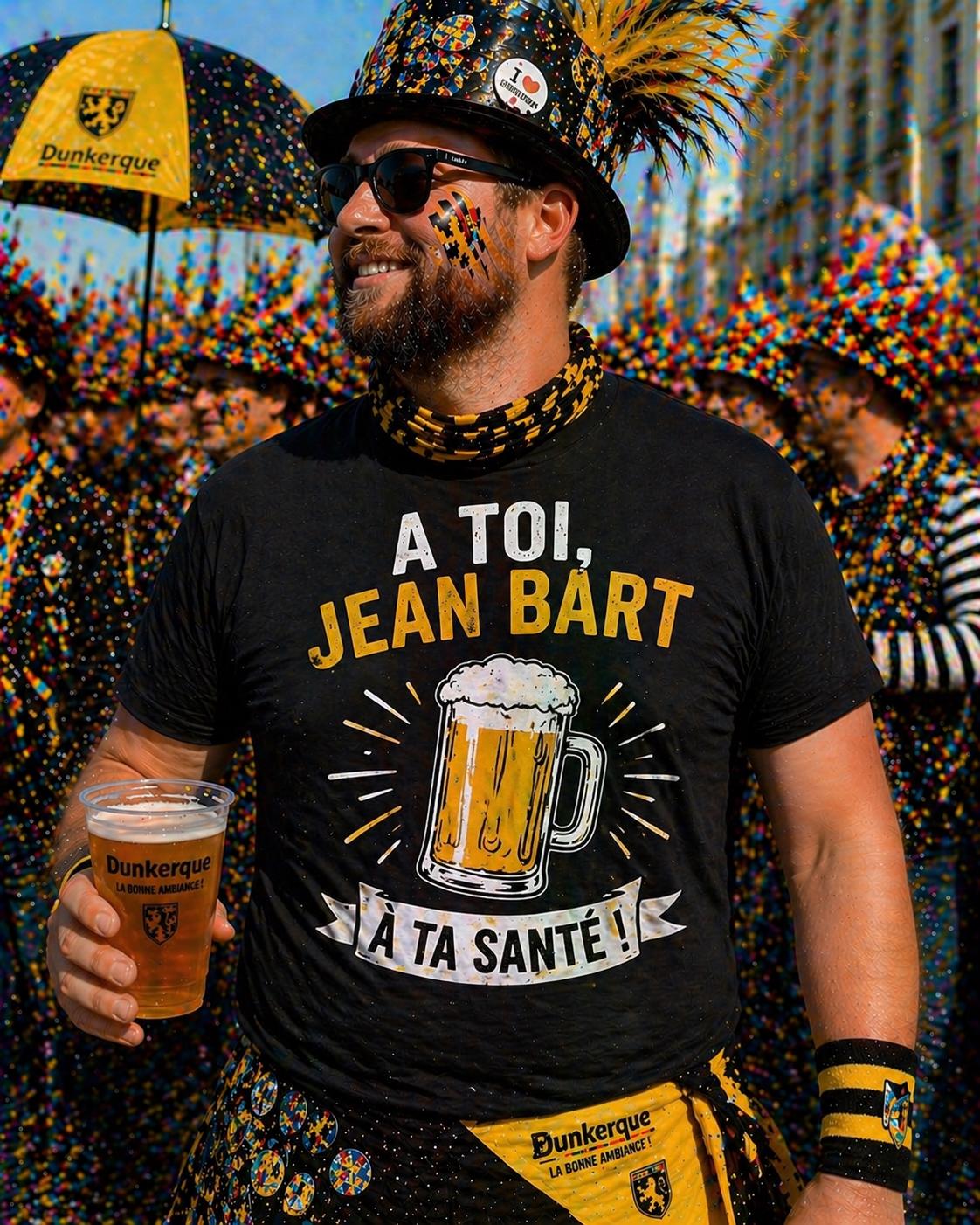 T-shirt Carnaval de Dunkerque– Jean Bart– Tee shirt beauf drôle – Cadeau homme humour alcool - tshirt apéro fête cadeau- carnavaleux marrant