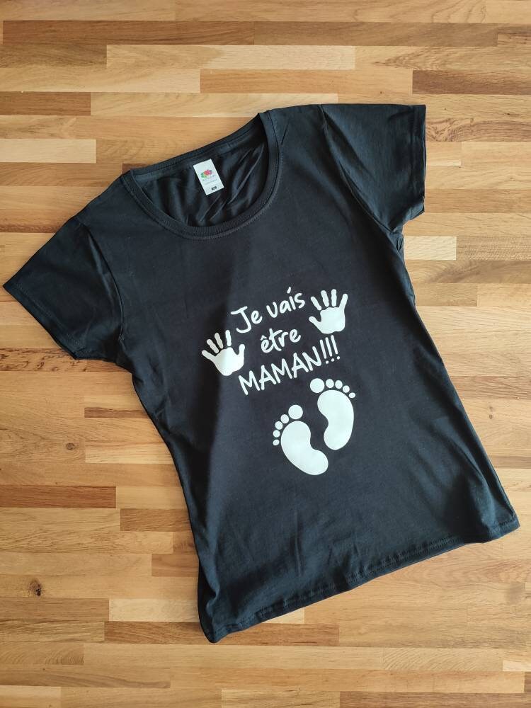 Future Maman T-Shirt - Je Vais Etre Maman - Pregnancy Announcement Gift - Baby Shower Tee - French Maternity Shirt