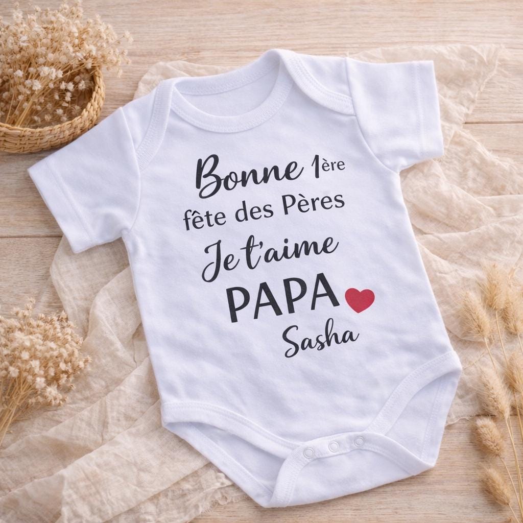 Body Bébé Personnalisé – 1ère Fête des Pères avec Prénom