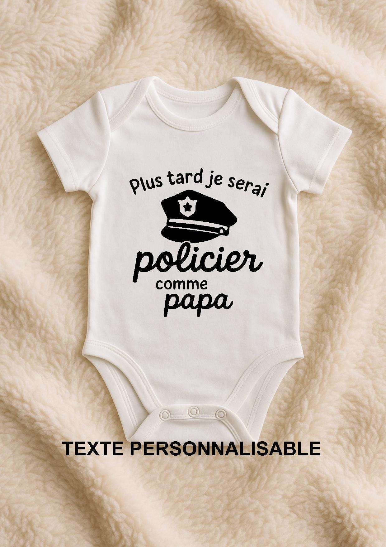 Body ou T-shirt bébé enfant “Plus tard je serai policier comme Papa”