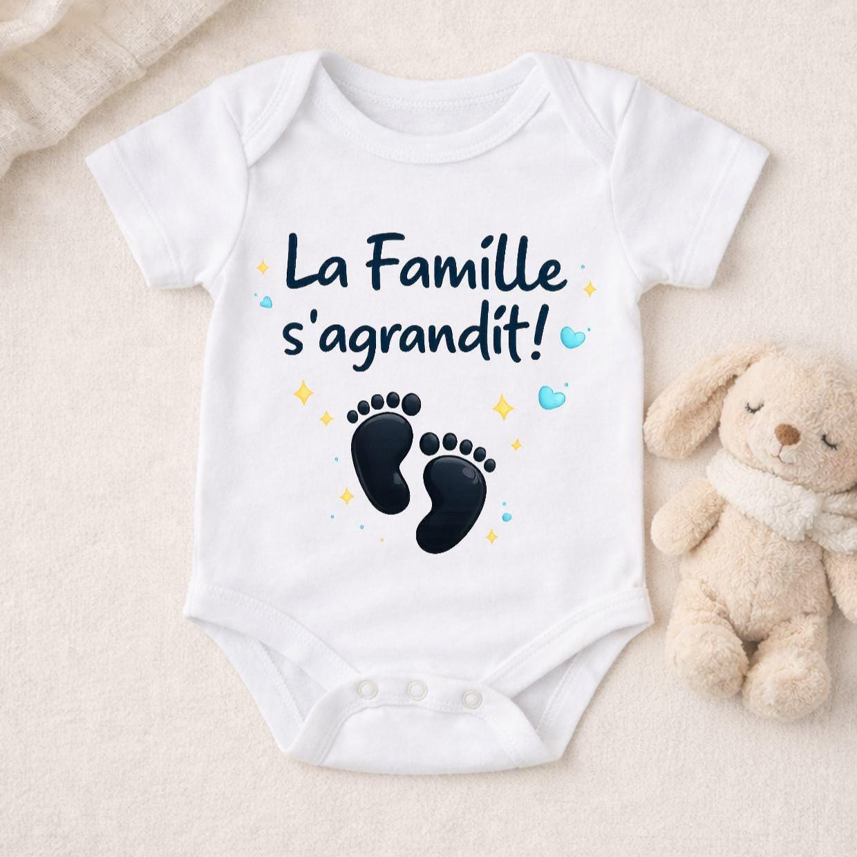 Pochon cadeau en tissu imprimé à personnaliser, J'ai une surprise pour toi, pour offrir un cadeau à la famille, annonce de grossesse mariage
