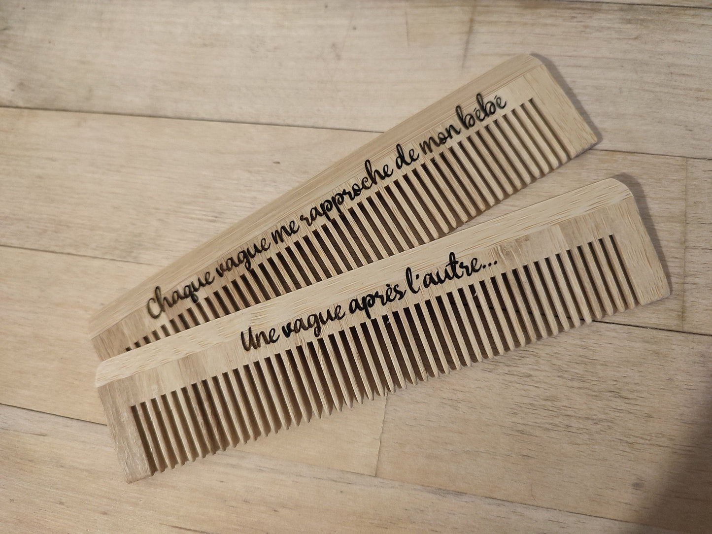 Personalized Wooden Birth Comb Engraved with Name Mantra for Natural Painless Labor Doula Midwife Gift