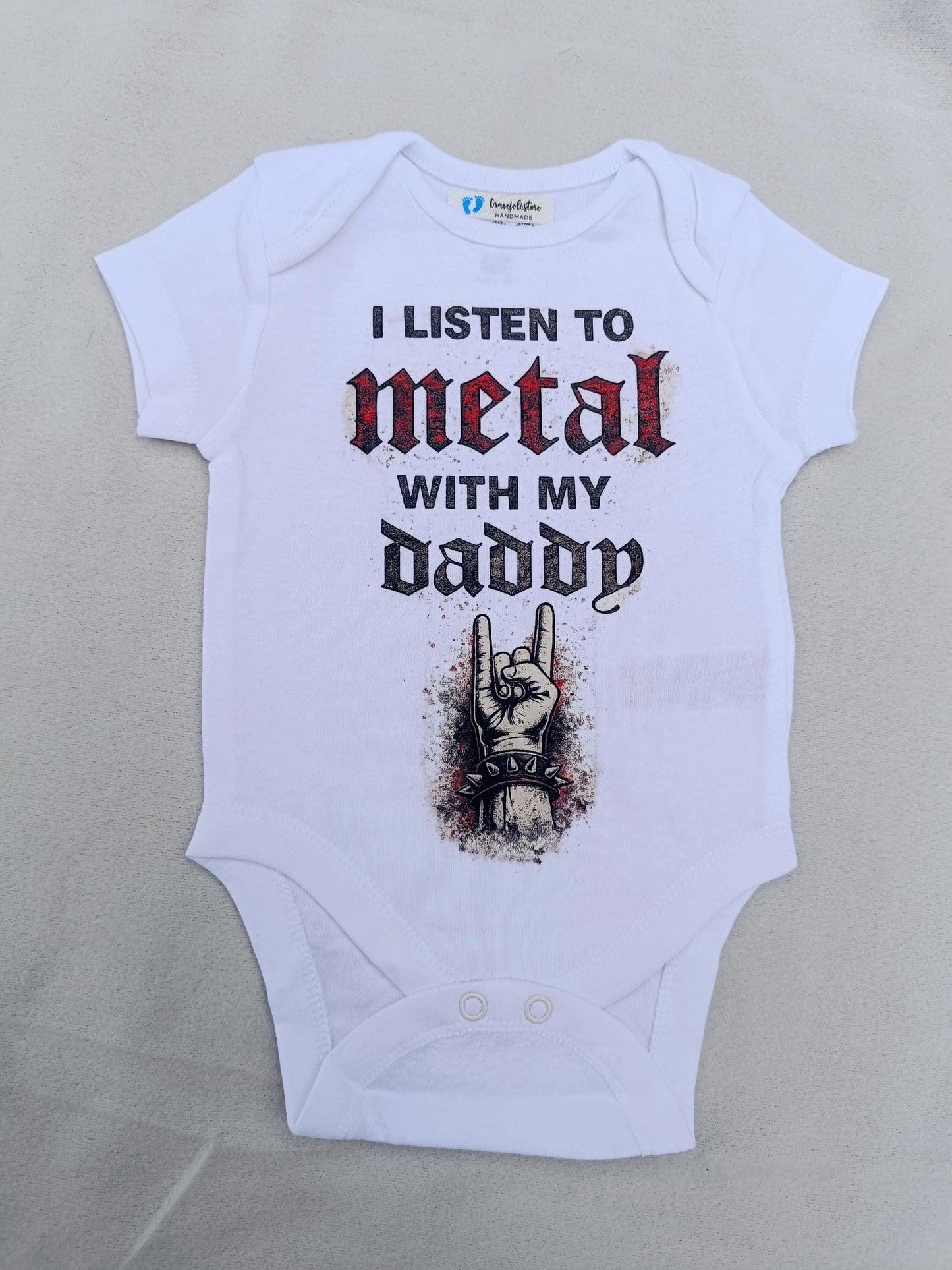 Body bébé I listen to metal with my daddy