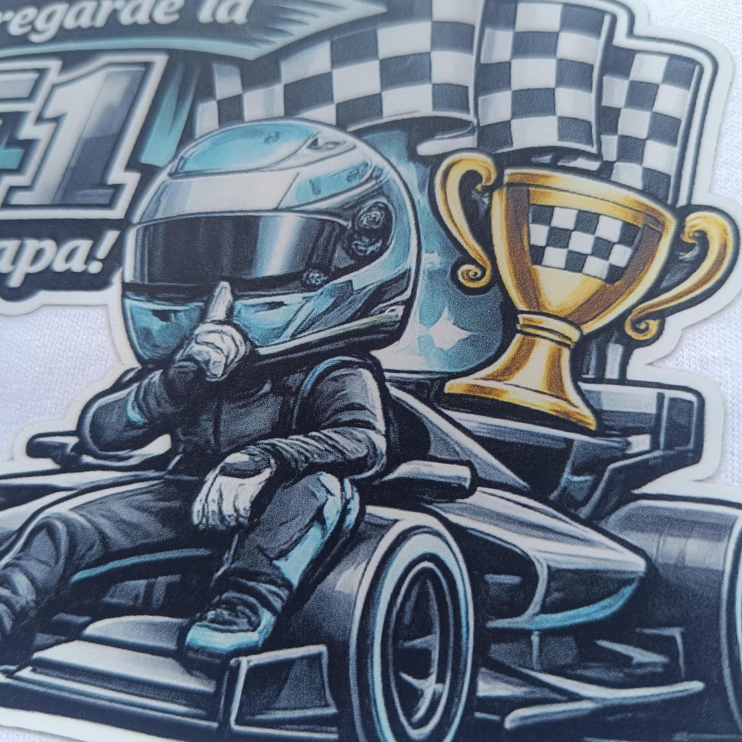 Body bébé F1 – Chut! Je regarde la F1 avec Papa! version Mercedes Russel