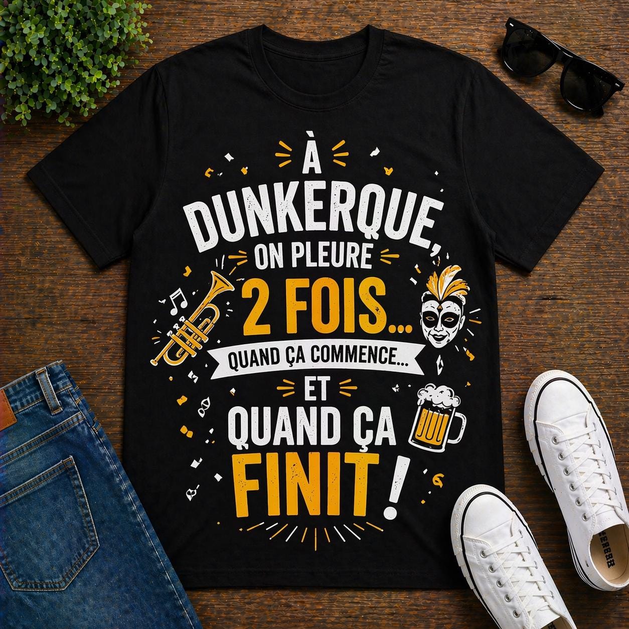 T-shirt Carnaval de Dunkerque– Jean Bart– Tee shirt beauf drôle – Cadeau homme humour alcool - tshirt apéro fête cadeau- carnavaleux marrant