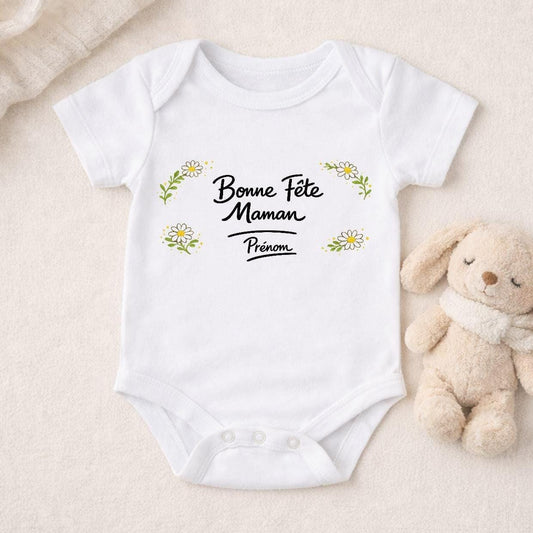 Body bébé & T-shirt Fête des Mères personnalisés | Texte et image au choix | Plusieurs langues disponibles | Cadeau maman original