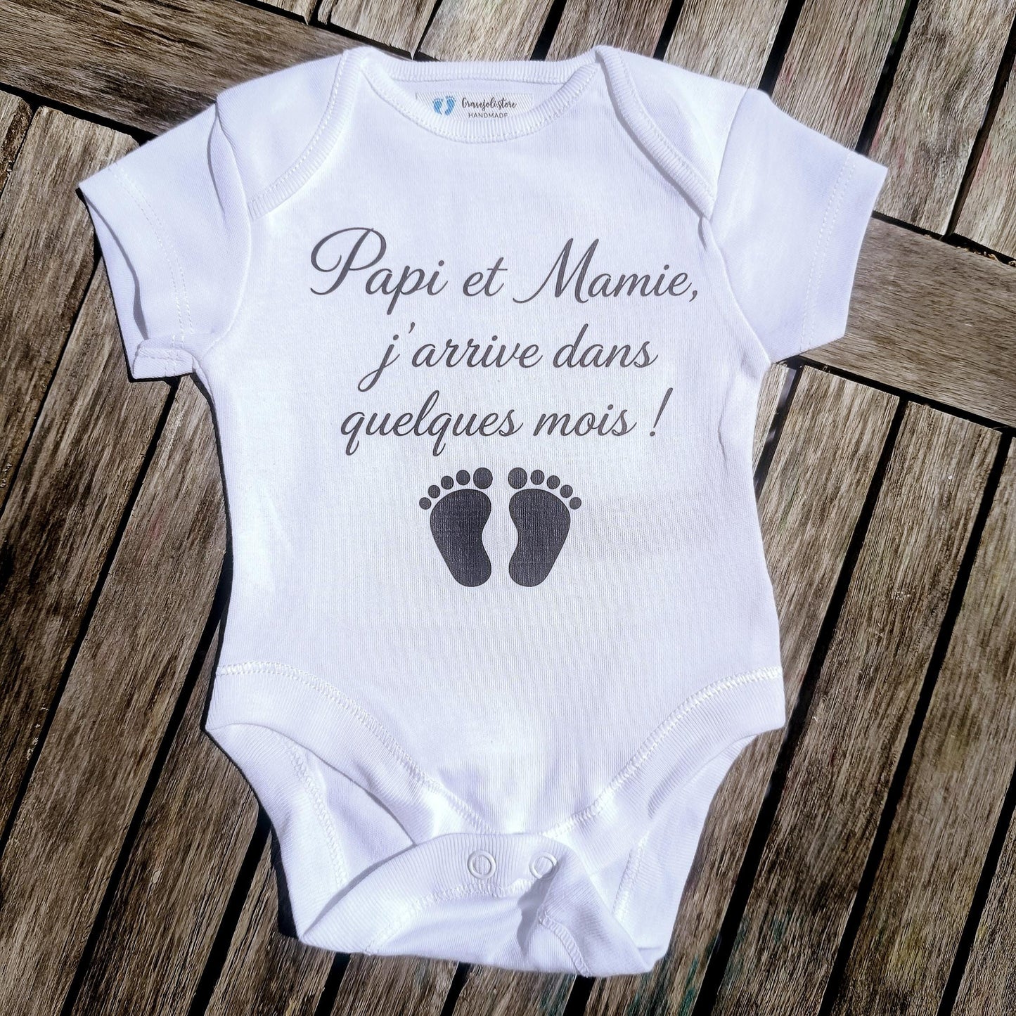 Body annonce grossesse, Papi et Mamie, j'arrive dans quelques mois! bébé arrive, cadeau bébé maternité, naissance, papy et mamie