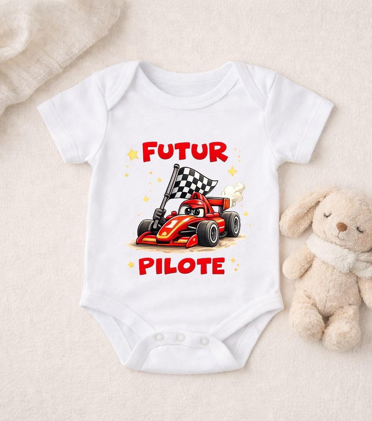 Body Bebe Futur Pilote Racing Car - Cadeau Naissance Auto Sport Papa Passion Formula One Gift Ferrari Mclaren Mercedes Alpine Redbull