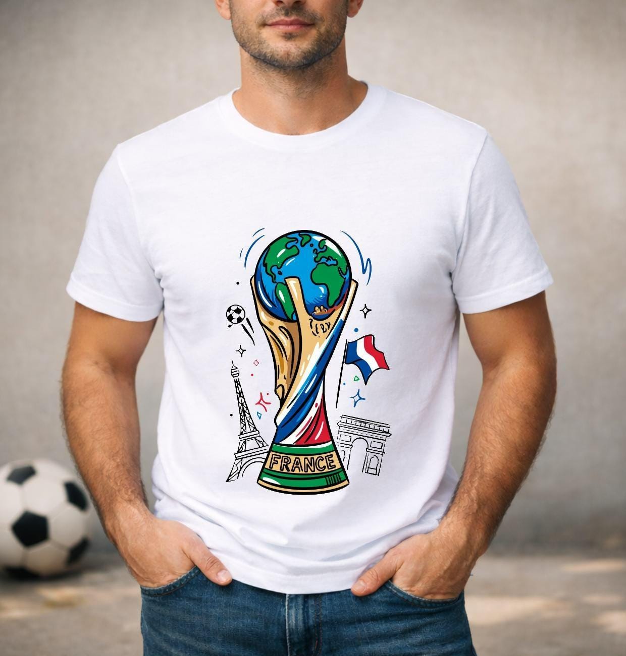 T-shirt adulte ou enfant ou body bébé Coupe du Monde 2026 foot France