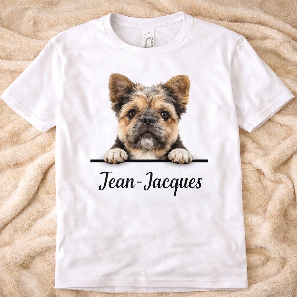 T-shirt personnalisé avec photo de votre chien ou chat