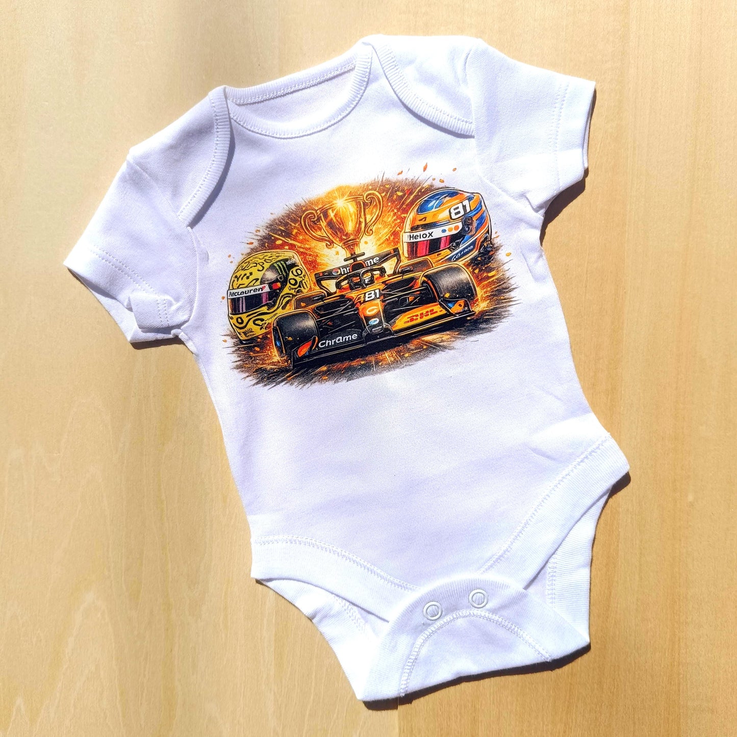 Body bébé F1 – Chut! je regarde la F1 avec Papa! Team Mclaren Norris Piastri