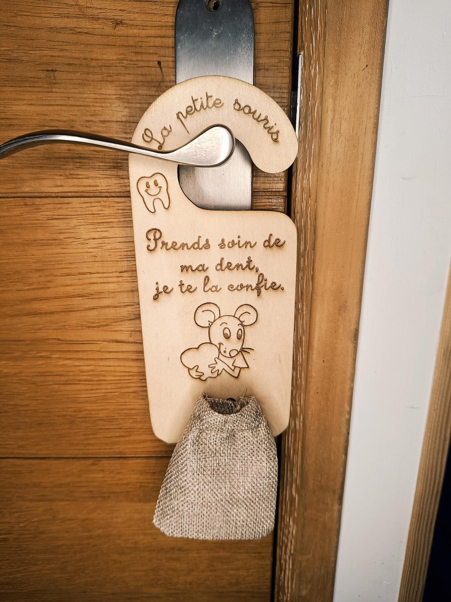 Panneau de porte pour la petite souris, dents de lait, boîte à dents, cadeau bébé naissance enfant, première dent qui tombe