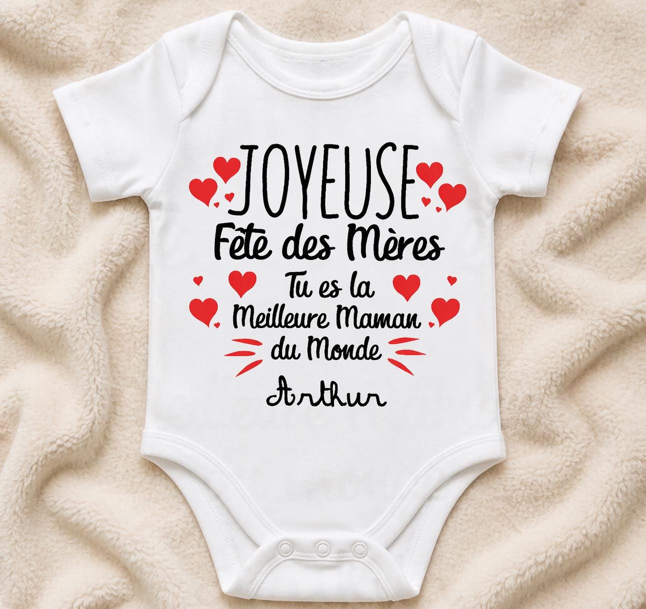 Body bébé, body personnalisé, joyeuse fête des mères, idée cadeau 1ère première fête des mères, bonne fête maman, prénom floqué, flocage