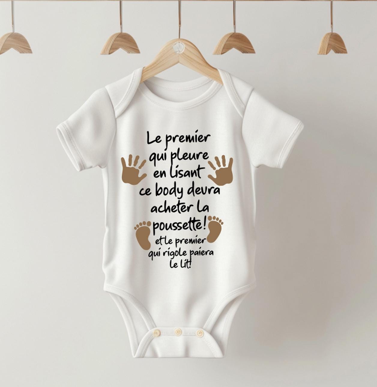 Body annonce grossesse / annonce grossesse / body pour papi et mamie/body personnalisé futur grands parents / le premier qui pleure ...