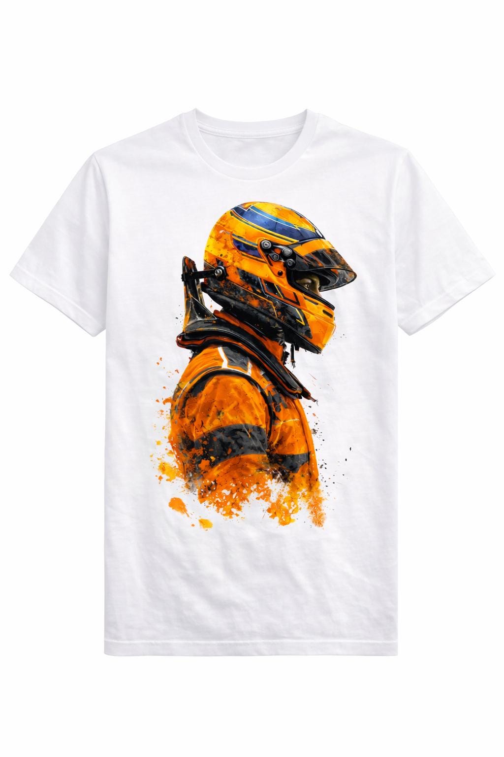 Tshirt Pilote de F1 McLaren, pilote avec son casque. Tshirt homme, fan de Formule 1