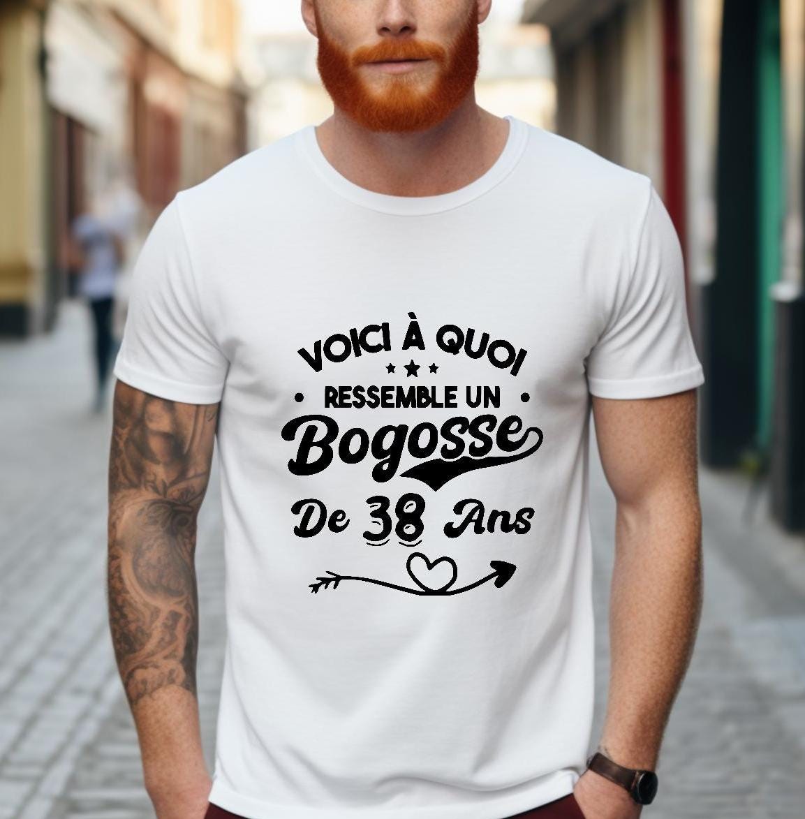 T-shirt homme “Beau Gosse + age” – Cadeau anniversaire personnalisé & fun