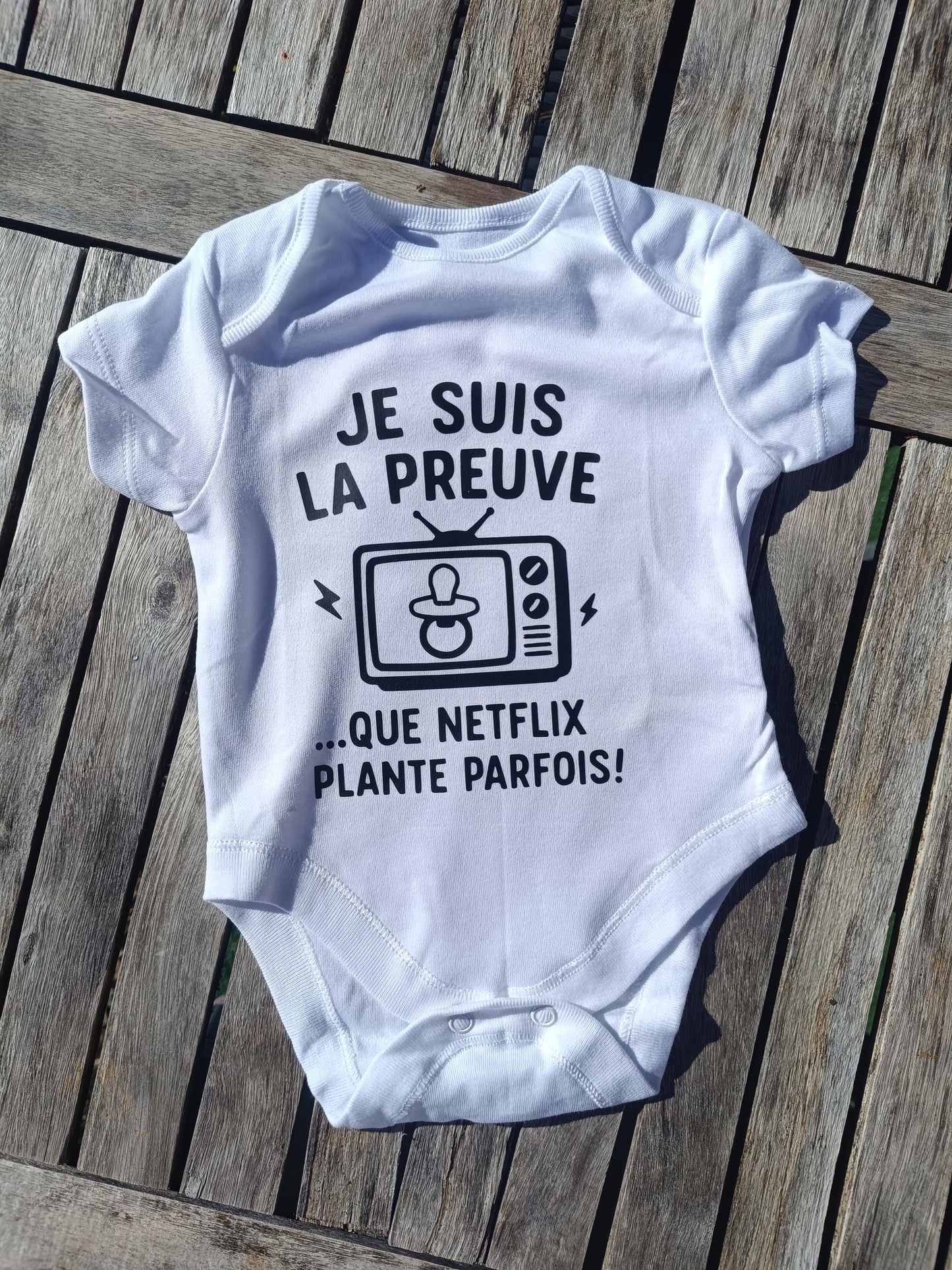 Funny Baby Onesie Netflix Gift - Humorous Birth Present Original Cotton Bodysuit Personalized Shower