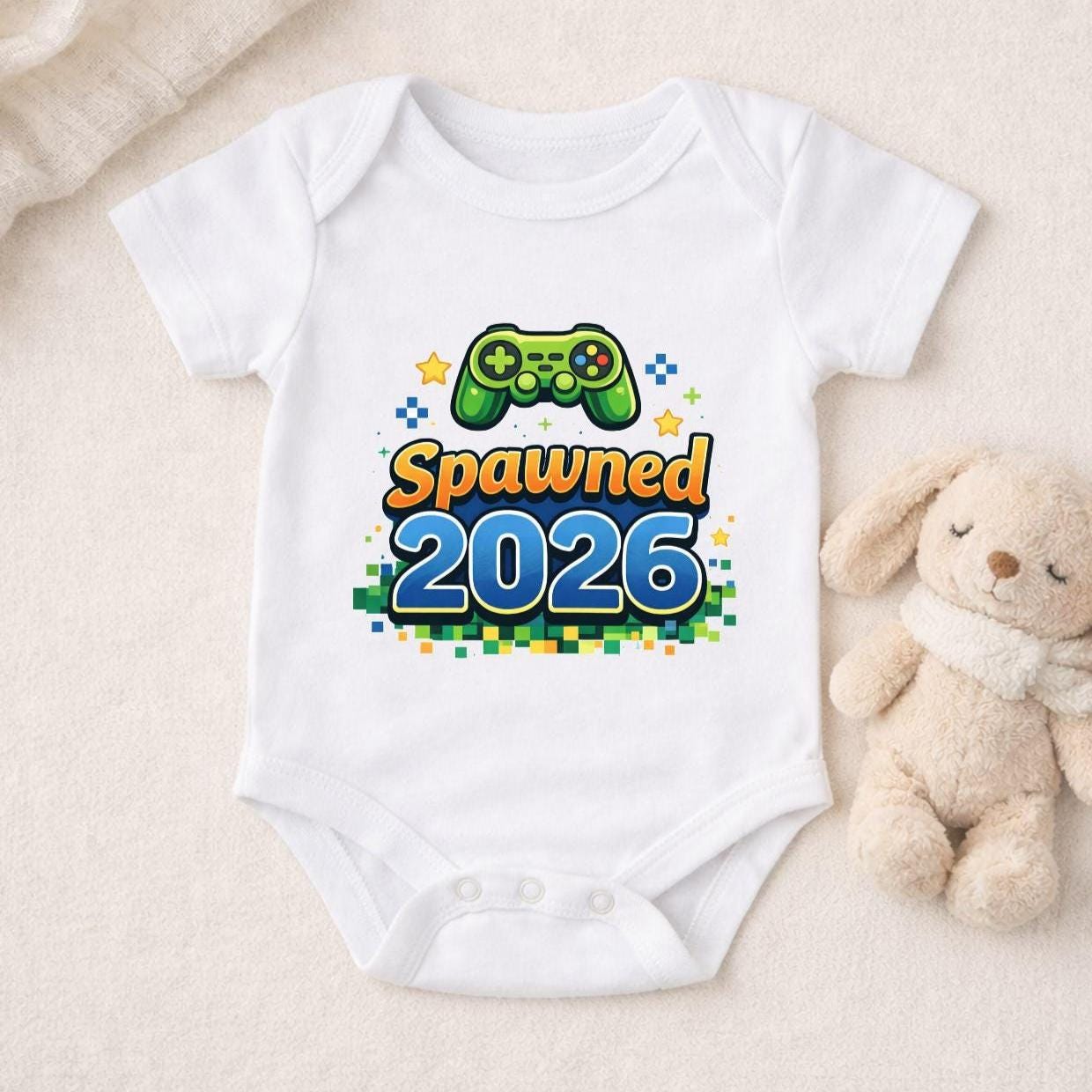 Body Bebe Spawned 2026 Gamer Naissance - Cadeau Original Humour Parents Jeu Video Baby Outfit