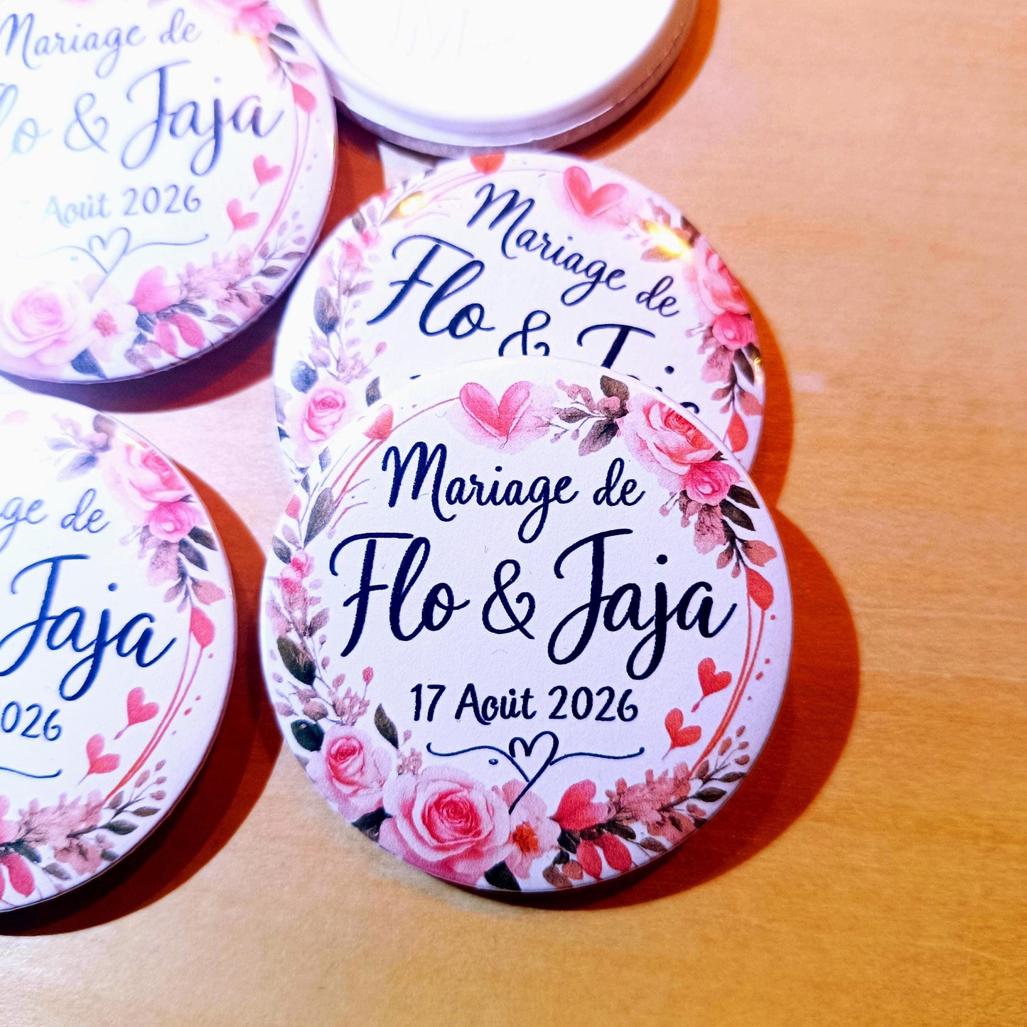 Badge Personnalisé Mariage, Anniversaire, Baptême, EVJF