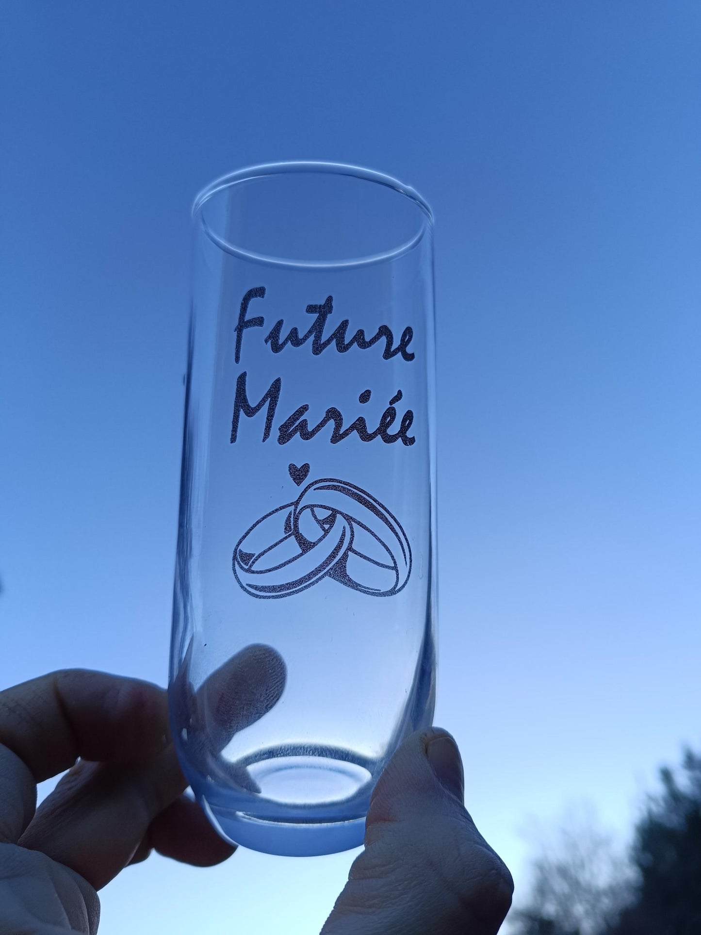 Verre gravé avec prénom, personnalisé, gravure sur verre, cadeau invités mariage mariés baptême EVG evjf, le marié, la mariée