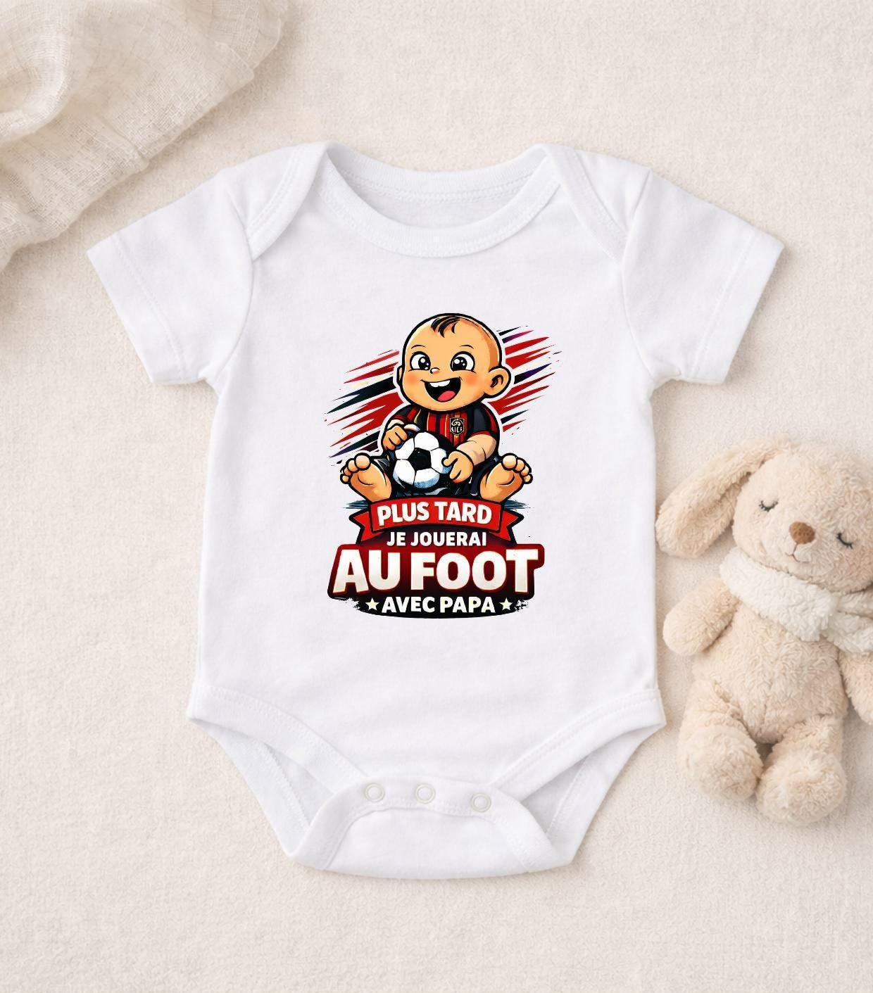 Body Bébé Humour – "Plus tard je jouerai au foot comme Papa" – Style Nice