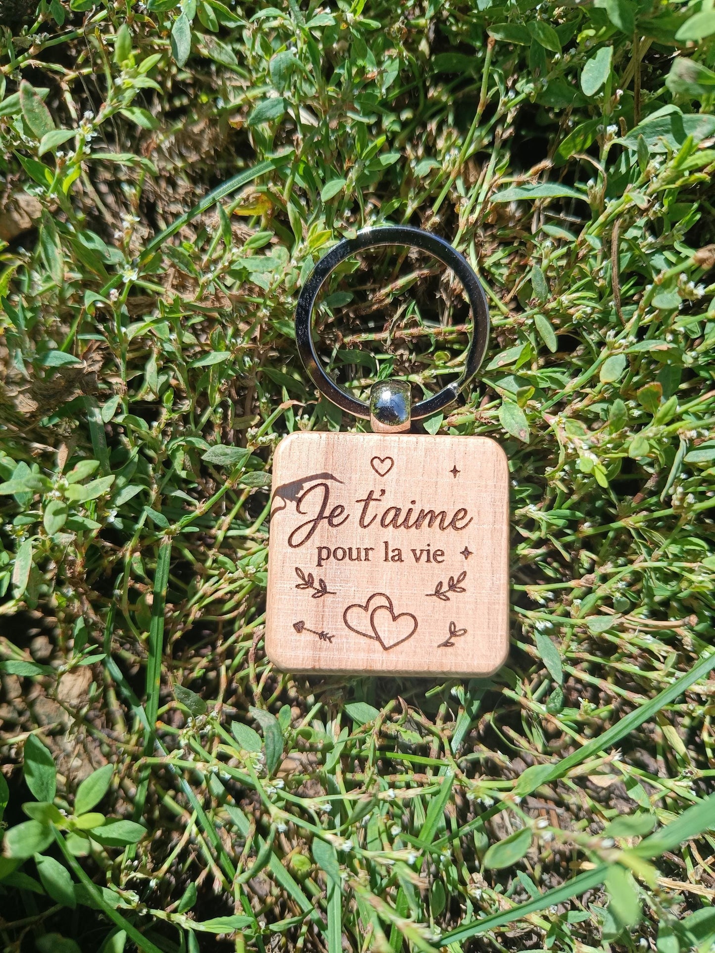 Porte clé en bois gravé, je t'aime, je t'aime maman, cadeau déclaration, fête des mères, cadeau anniversaire, saint Valentin couple