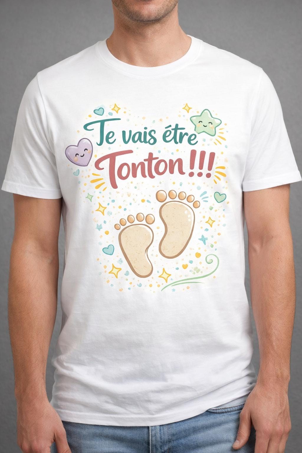 T-shirt adulte annonce grossesse – Je vais être Tonton – Tee shirt futur tonton – Cadeau annonce future naissance