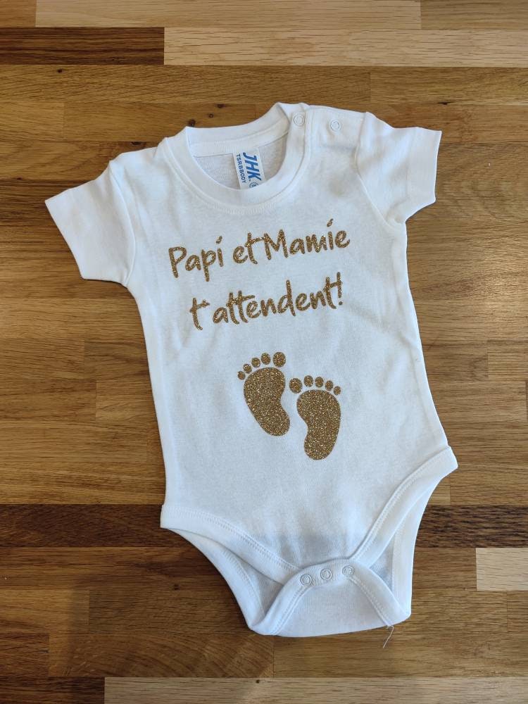 Personnalise Body Bebe Annonce Grossesse Papa Mamie Tonton Parrain Baby Shower EVJF Mariage Gift