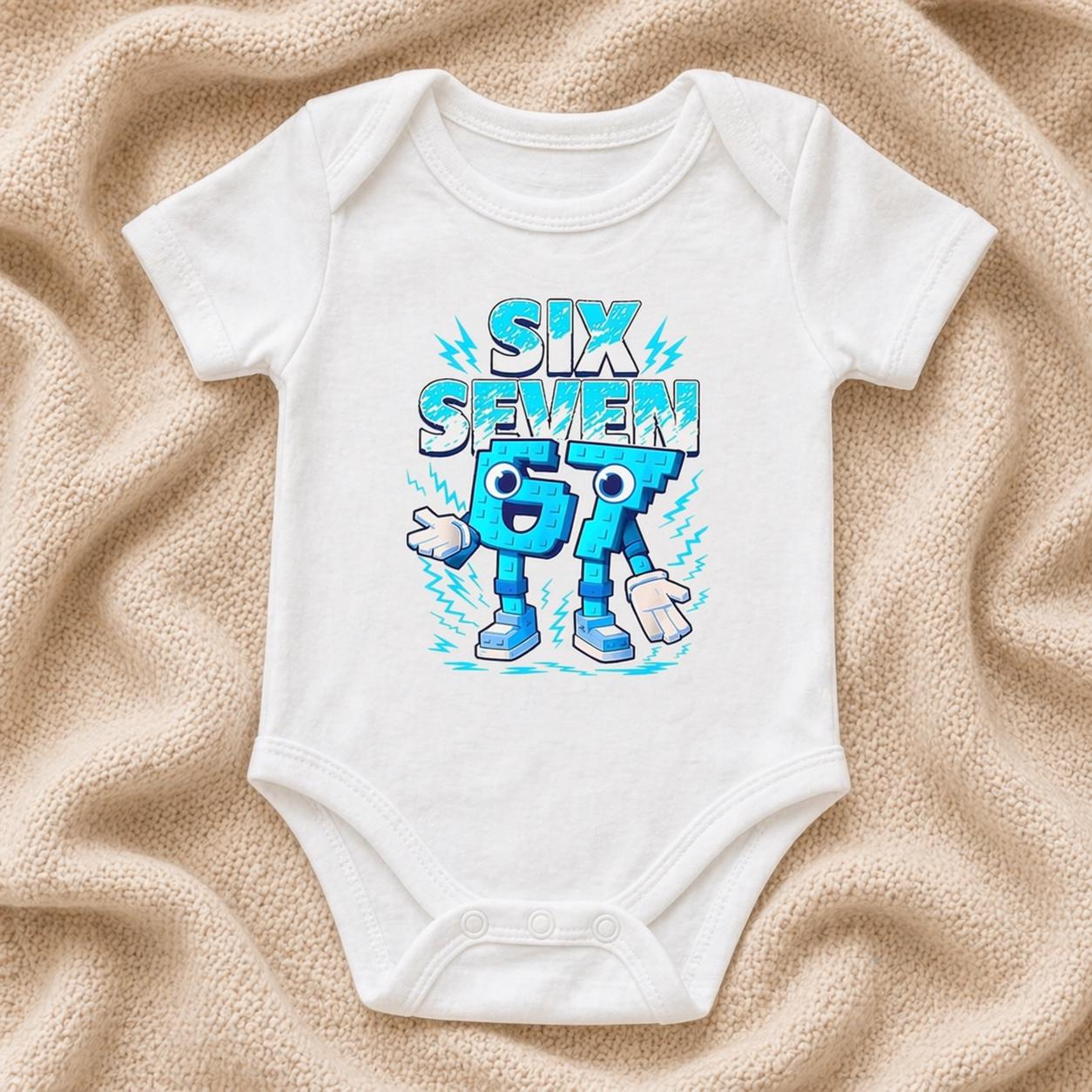 Body bébé ou tshirt Six Seven 6 7 – Cadeau naissance original – Body bébé humour – cadeau papa – Body personnalisé