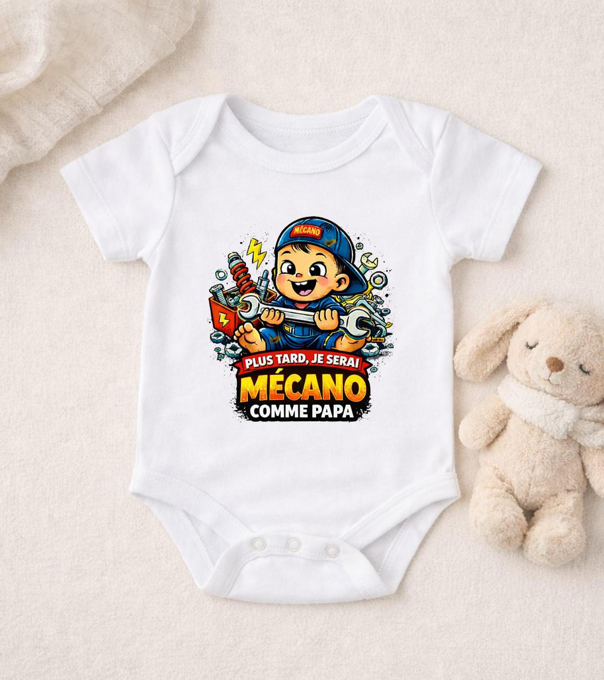 Baby Bodysuit Future Mechanic Like Grandpa French Onesie Gift Newborn Infant Clothing