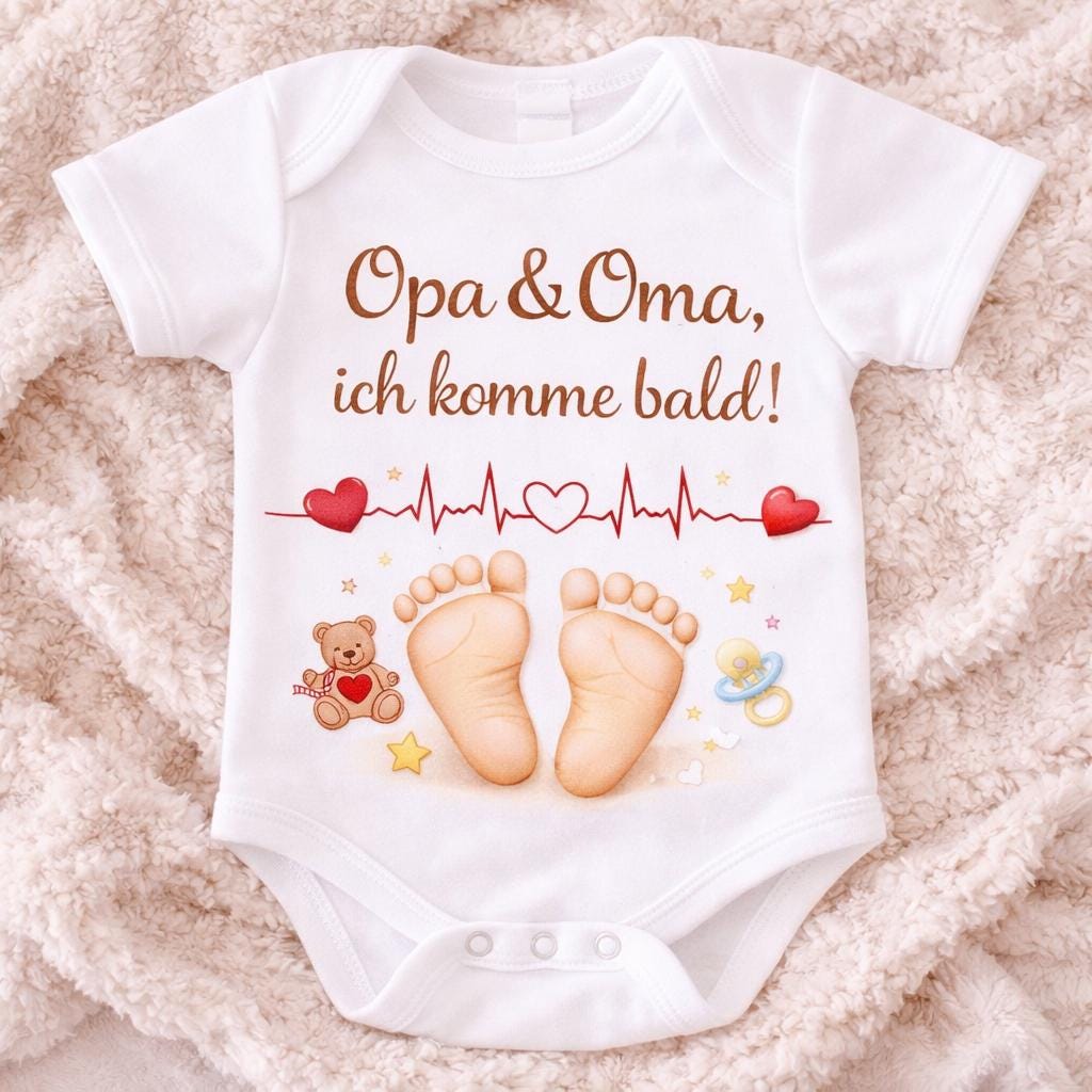 Baby Body Ankündigung Schwangerschaft – Baby kommt 2026! – Geschenk Oma Opa – Schwangerschaft verkünden –personalisiert – Geburt Ankündigung