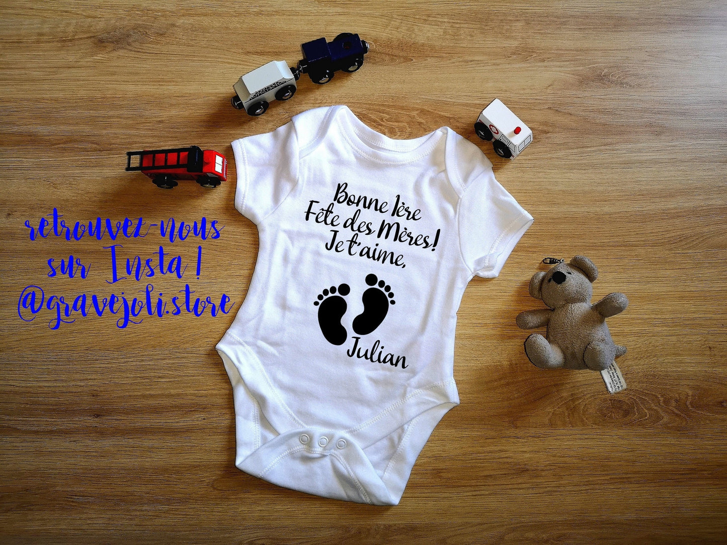 Personalized Baby Bodysuit Motorcycle Theme Birth Gift Best Mom Mother's Day Custom Newborn Clothing