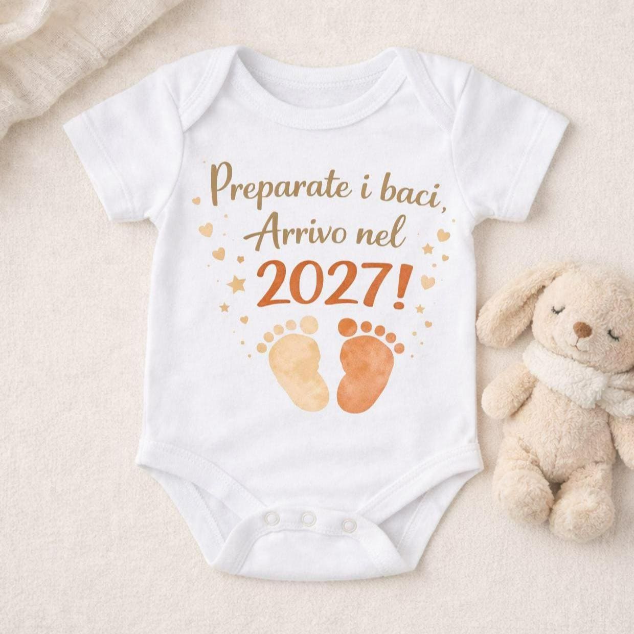 Body neonato annuncio gravidanza | Preparate i baci, arrivo nel 2027 !