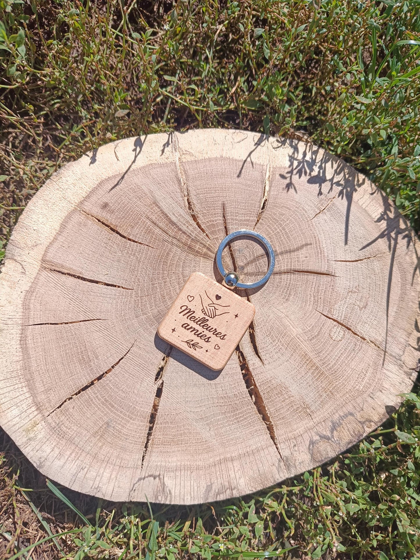 Porte clé en bois gravé, meilleures amies, cadeau amitié, couple famille cadeau déclaration, cadeau anniversaire