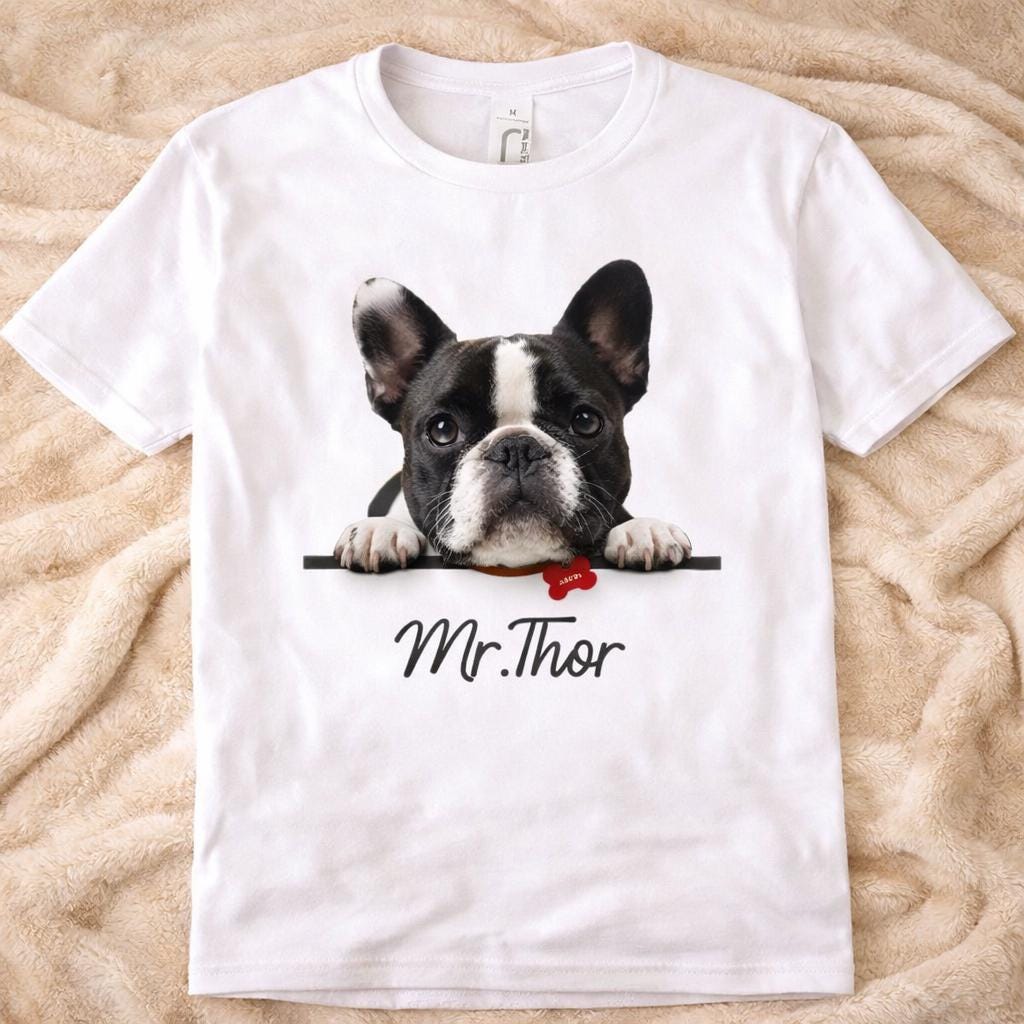 T-shirt personnalisé avec photo de votre chien ou chat