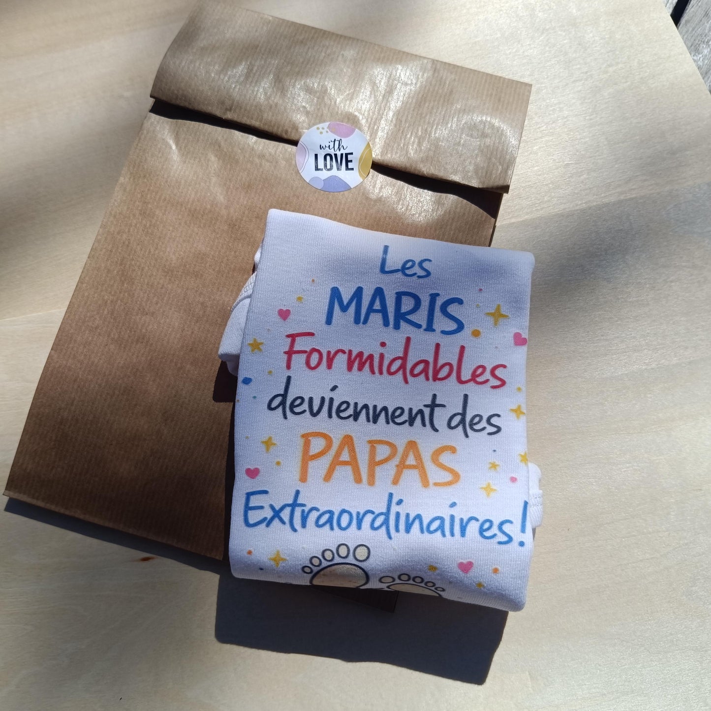 Body bébé papa « Les maris formidables deviennent des papas extraordinaires » – Cadeau futur papa – Annonce grossesse