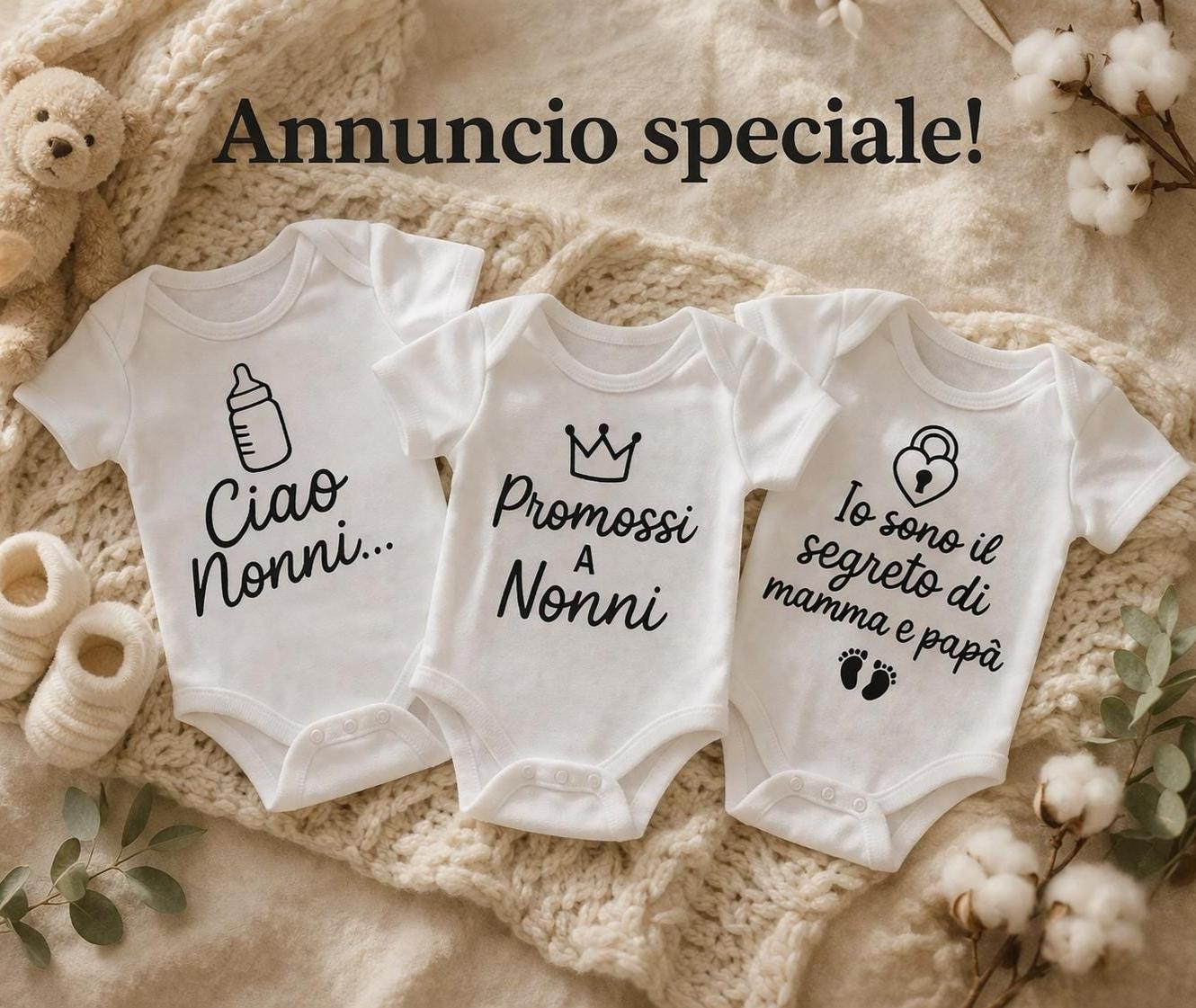 Personalized Baby Bodysuit Pregnancy Announcement Gift for Grandparents Family White Cotton Custom Phrase Newborn Onesie