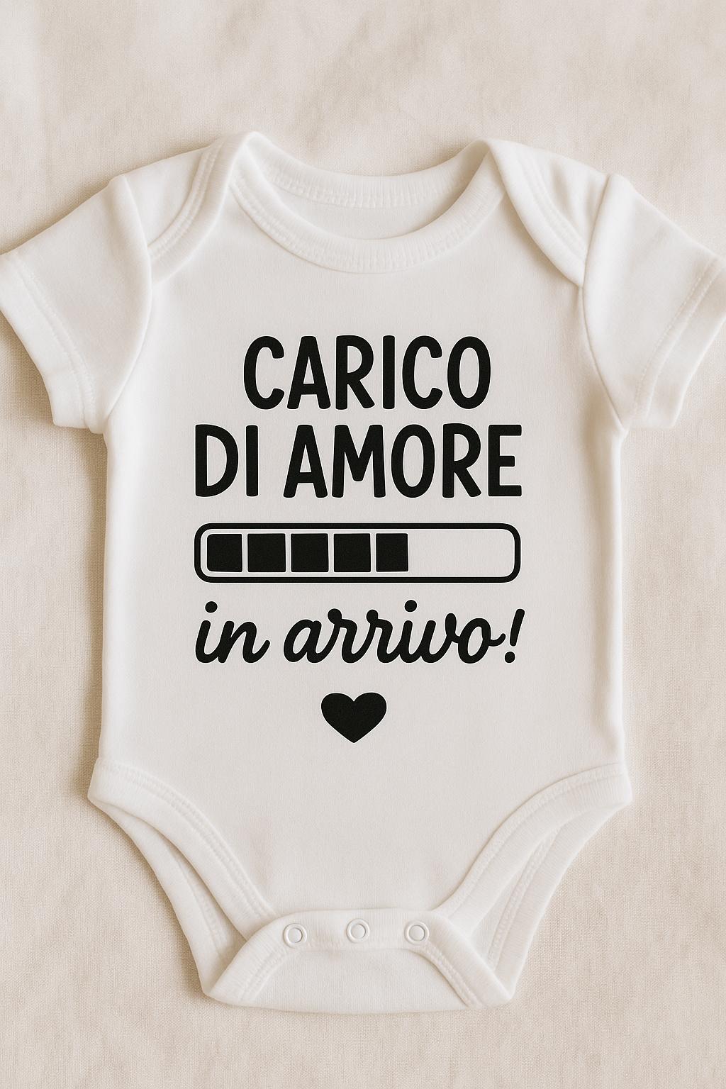 Body neonato annuncio gravidanza – Idea regalo originale per nonni, zii, famiglia – Body cotone bianco con frase personalizzata