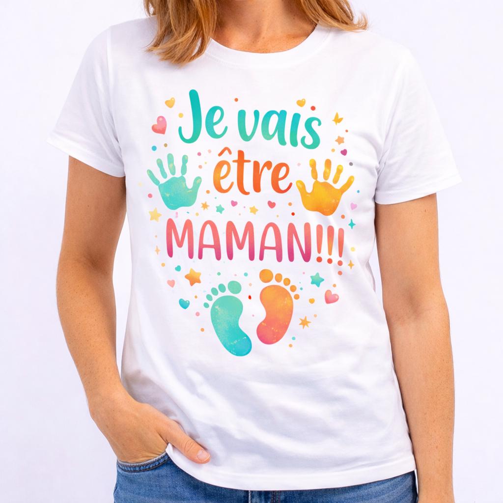T-Shirt Femme Je vais être maman - future maman, Annonce Grossesse Cadeau femme Enceinte Original