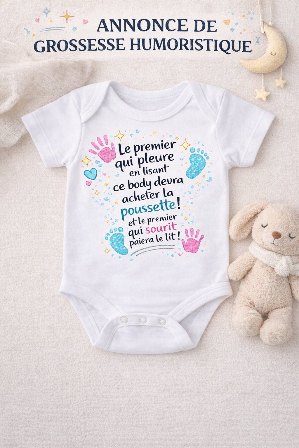 Body Bébé Humour – Annonce de Grossesse Drôle & Touchante