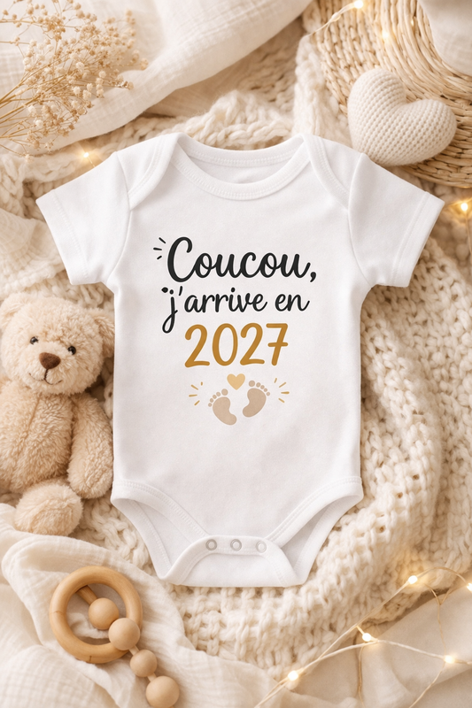 Body Bébé Humour – Annonce de Grossesse 2027 Drôle
