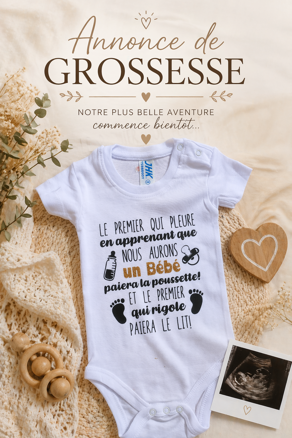 Body Bébé Humour – "Le premier qui pleure achète la poussette !"