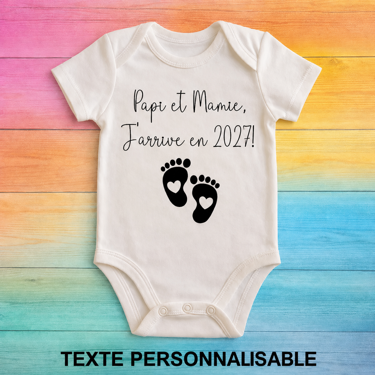 Body Bébé Humour – Annonce de Grossesse à Papi et Mamie 2027