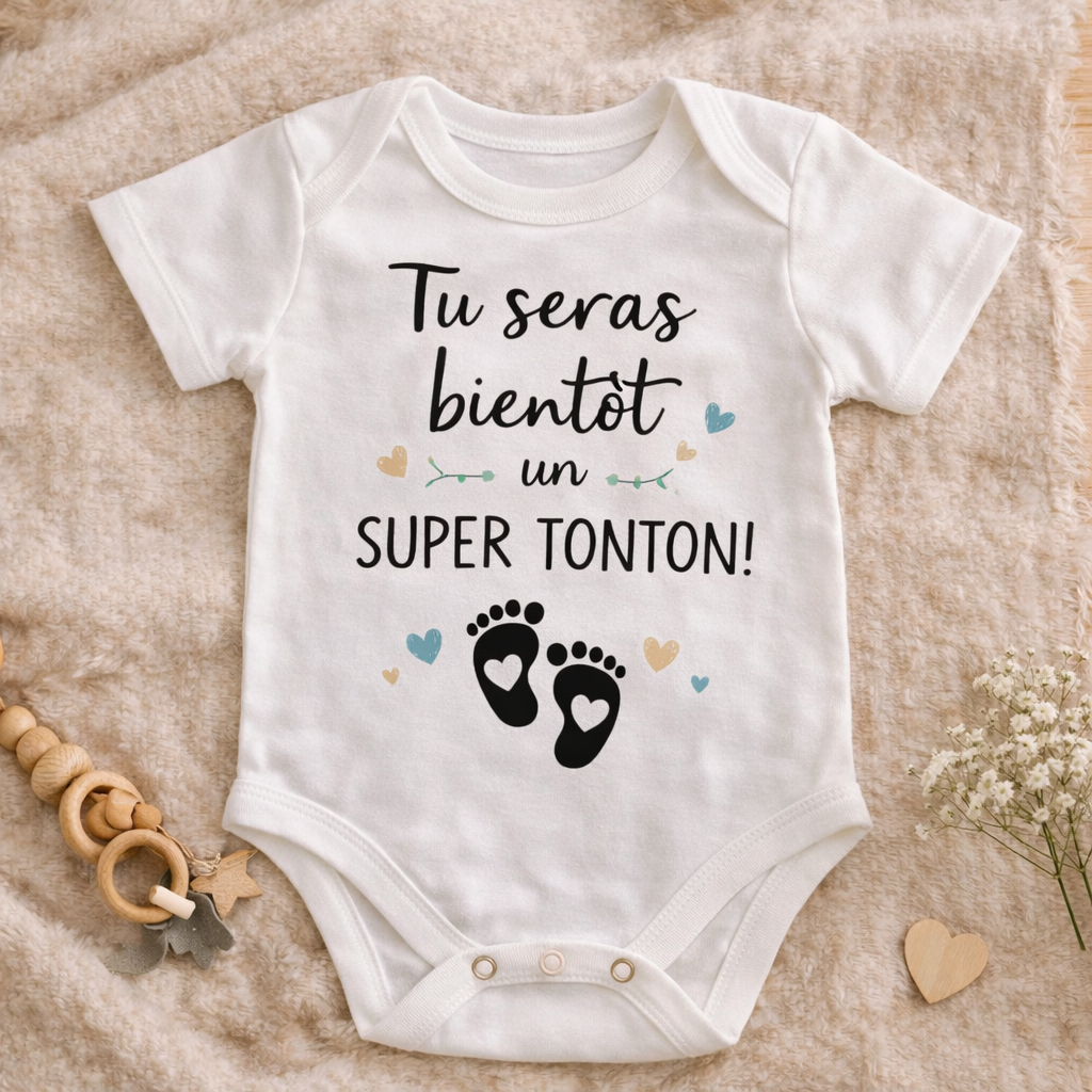 Body Bébé Humour – Annonce de Grossesse au Tonton