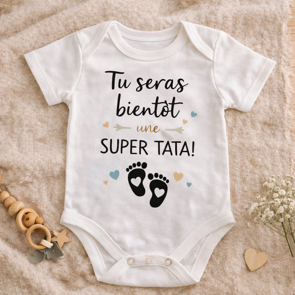 Body Bébé Humour – Annonce de Grossesse à la Future Tata