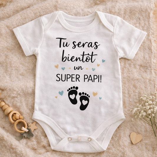 Body Bébé Humour – Annonce de Grossesse au Futur Papi
